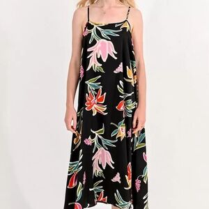 COPY - Molly Bracken Sleeveless Black Floral Midi Dress